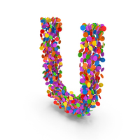 Festive Confetti Letter U PNG & PSD Images