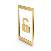 Gold Symbol Unlocked Smartphone PNG & PSD Images