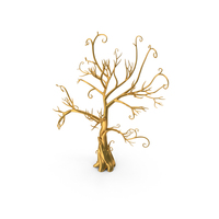Beautiful Leafless Tree Golden PNG & PSD Images