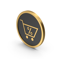 Gold Icon Shopping Cart Sale PNG & PSD Images