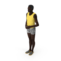 Afro American Man In Nightwear Standing PNG & PSD Images