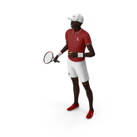 Elderly Afro American Man in Tennis Outfit Standing PNG & PSD Images