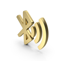 Bluetooth Shape Gold PNG & PSD Images
