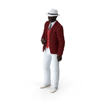 Afro American Grandpa Party Outfit Standing PNG & PSD Images