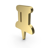Pin Shape Icon Gold PNG & PSD Images