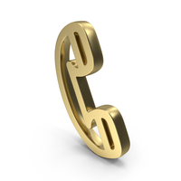 Receiver Phone Shape Gold PNG & PSD Images