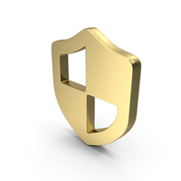 Shield Shape Gold PNG & PSD Images