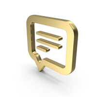 Text Message Shape Gold PNG & PSD Images