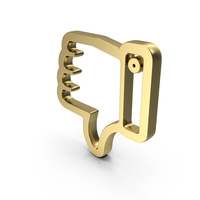 Thumbs Down Shape Gold PNG & PSD Images
