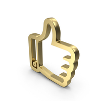 Thumps Up Shape Gold PNG & PSD Images