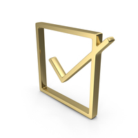 Tick Mark Box Shape Gold PNG & PSD Images