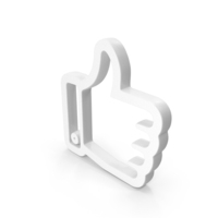 Thumps up Shape White PNG & PSD Images