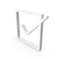 Tick Mark Box Shape White PNG & PSD Images