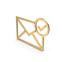Gold Symbol Checked Message PNG & PSD Images