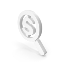 Dollar Search Icon White PNG & PSD Images