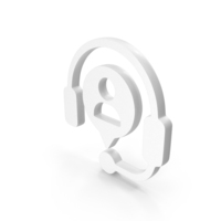 Helpdesk Headphone Icon White PNG & PSD Images