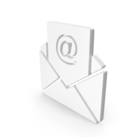 Letter and Mail Icon White PNG & PSD Images