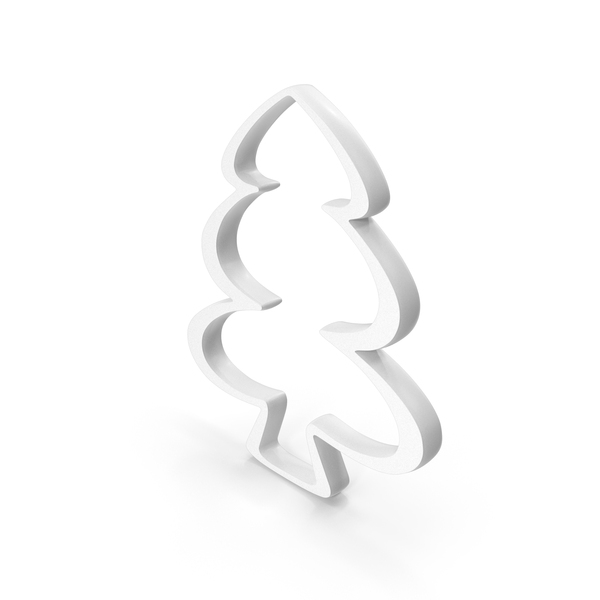 Outline Christmas Tree Icon White PNG & PSD Images