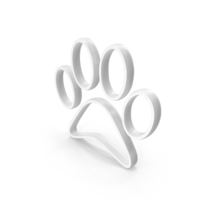Out Line Dog And Paw Prints With Nails Icon White PNG & PSD Images