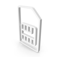 Outline Sim Card Icon White PNG & PSD Images