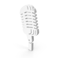 Retro Vintage Microphone Icon White PNG & PSD Images