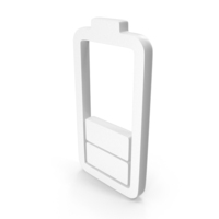 Two Bars 30% Battery Charge Icon White PNG & PSD Images