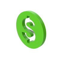 Green Dollar Symbol PNG & PSD Images