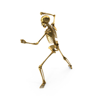 Golden Skeleton Aggressive Fighting Stance PNG & PSD Images