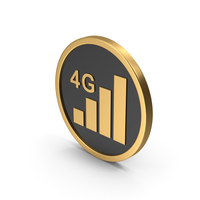 Gold Icon 4G Signal PNG & PSD Images