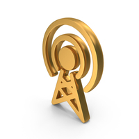 Broadcast Icon Gold PNG & PSD Images