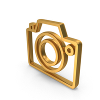 Outline Photography Camera Icon Gold PNG & PSD Images