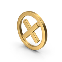 Gold X-Mark PNG & PSD Images
