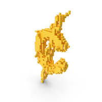 Cubical Pixel Art Assembling Yellow Cent PNG & PSD Images