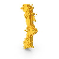 Yellow Pixel Art Assembling Close Brace Symbol PNG & PSD Images