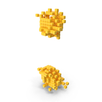 Yellow Pixel Art Assembling Colon Symbol PNG & PSD Images