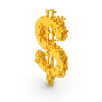 Yellow Pixel Art Assembling Dollar Symbol PNG & PSD Images