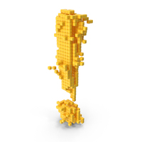 Yellow Pixel Art Assembling Exclamation Mark Symbol PNG & PSD Images