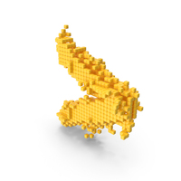 Yellow Cubical Pixel Art Assembling Greater Than Symbol PNG & PSD Images