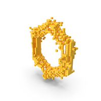 Yellow Pixel Art Assembling Hexagonal Shape PNG & PSD Images