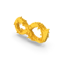 Yellow Pixel Art Assembling Infinity Symbol PNG & PSD Images