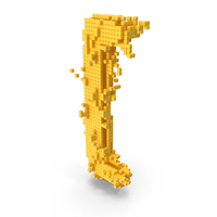 Yellow Pixel Art Assembling Open Brace Symbol PNG & PSD Images