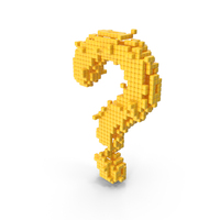 Yellow Pixel Art Assembling Question Mark Symbol PNG & PSD Images