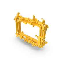 Yellow Pixel Art Assembling Rectangular Shape PNG & PSD Images