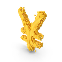 Yellow Pixel Art Assembling Yen Symbol PNG & PSD Images