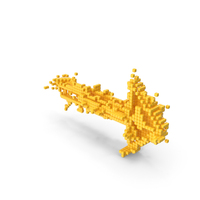 Yellow Pixel Art Assembling Arrow Symbol PNG & PSD Images