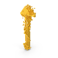 Yellow Pixel Art Assembling Upward Arrow Symbol PNG & PSD Images