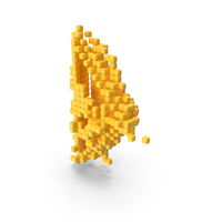 Yellow Pixel Art Assembling Arrow Symbol PNG & PSD Images