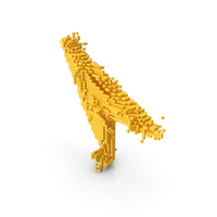 Yellow Pixel Art Assembling Diagonal Arrow Symbol PNG & PSD Images