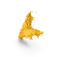 Yellow Pixel Art Assembling Diagonal Downward Arrow Symbol PNG & PSD Images