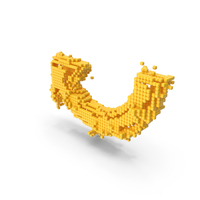 Yellow Pixel Art Assembling Curved Upward Arrow Symbol PNG & PSD Images